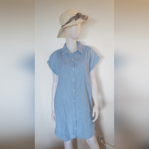 OLD NAVY DENIM DRESS LARGE - Picture 1 of 9